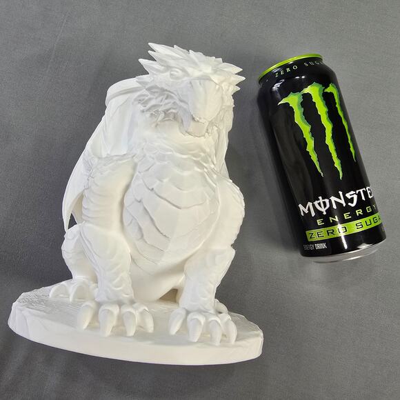 Energy Drink Soda Pop Can Holder White Winged Dragon Textured Functional Fantasy - Picture 2 of 10